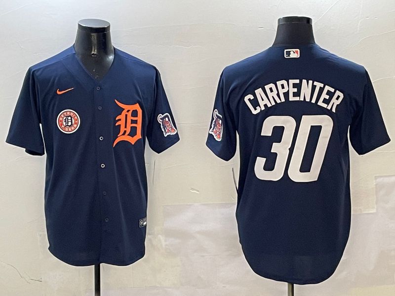 Men Detroit Tigers #30 Carpenter Drak Blue Game 2025 Nike MLB Jersey style 3111